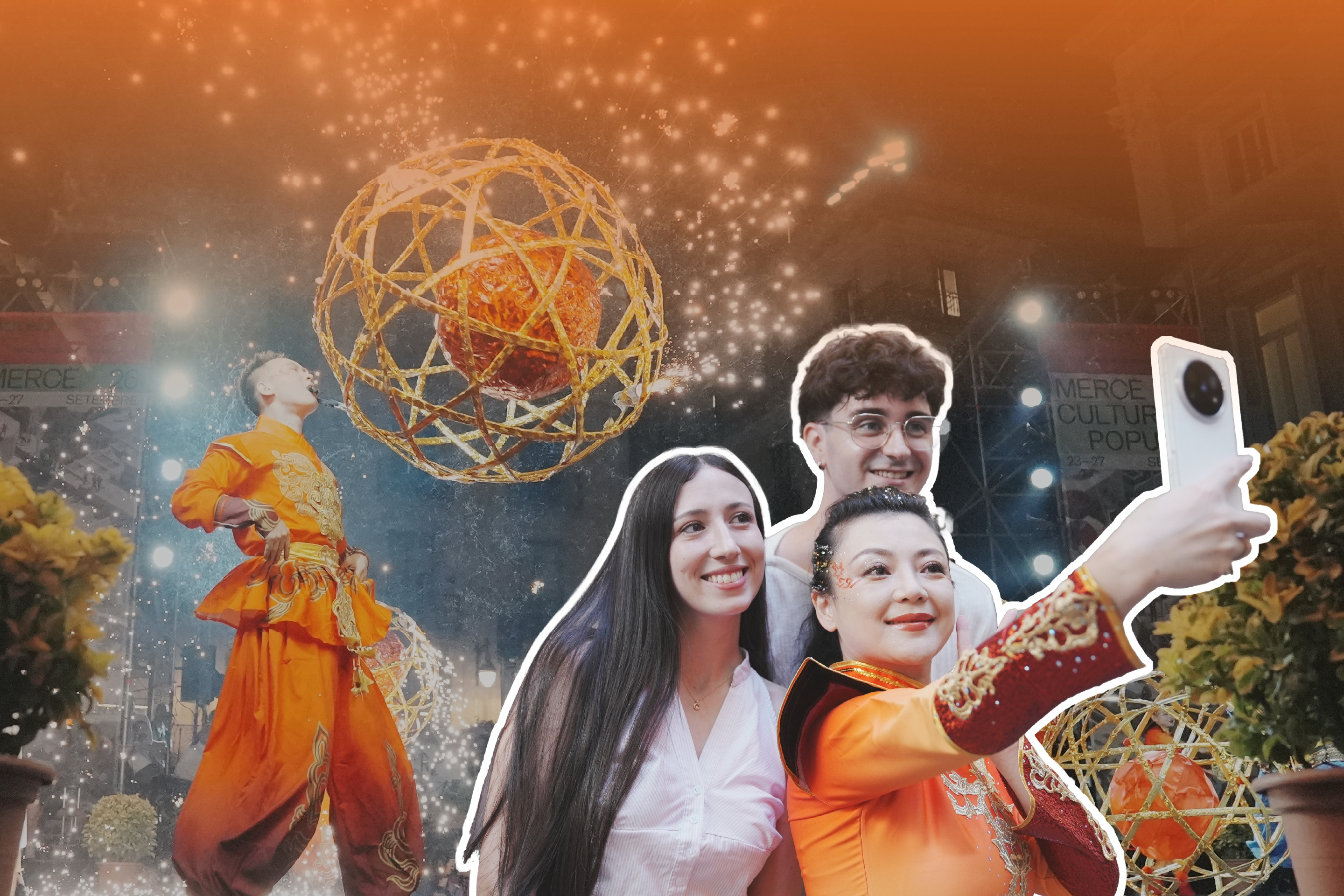 El espectáculo de linternas rodantes de Shanghai ilumina la celebración española
