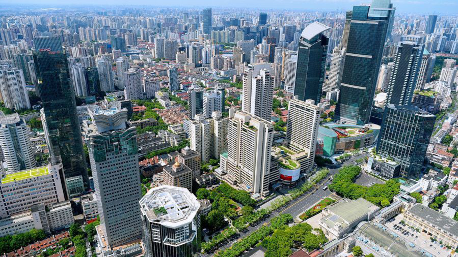 Vista aérea del distrito de Jing