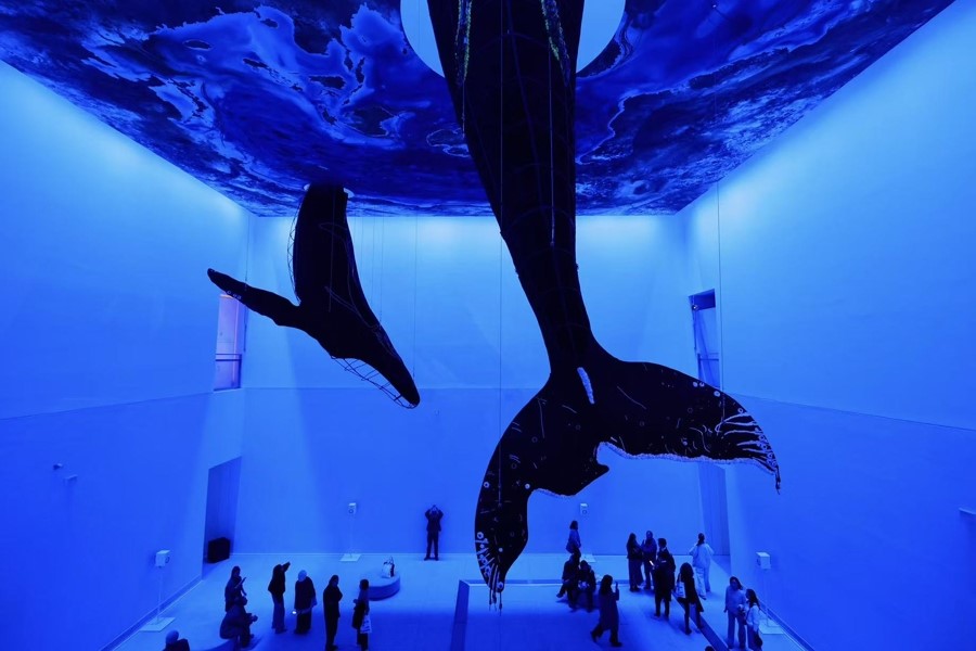 Escuchando cantos de ballenas en el Museo de Arte de Pudong