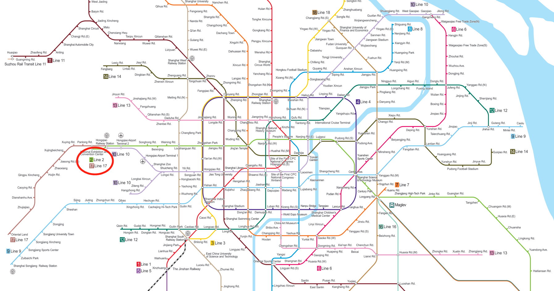 上海地铁图 Mapa de metro de Shanghai, CIIE a su servicio.png