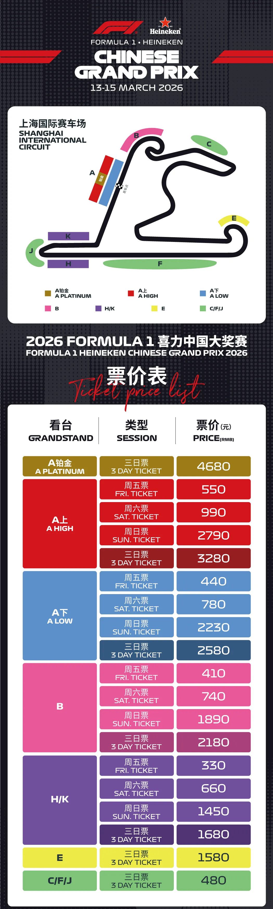 Precios de las entradas para las tribunas del Gran Premio de China de 2026..jpg